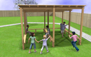 4m-x-4m-Square-Shelter-&-Timber-Roof