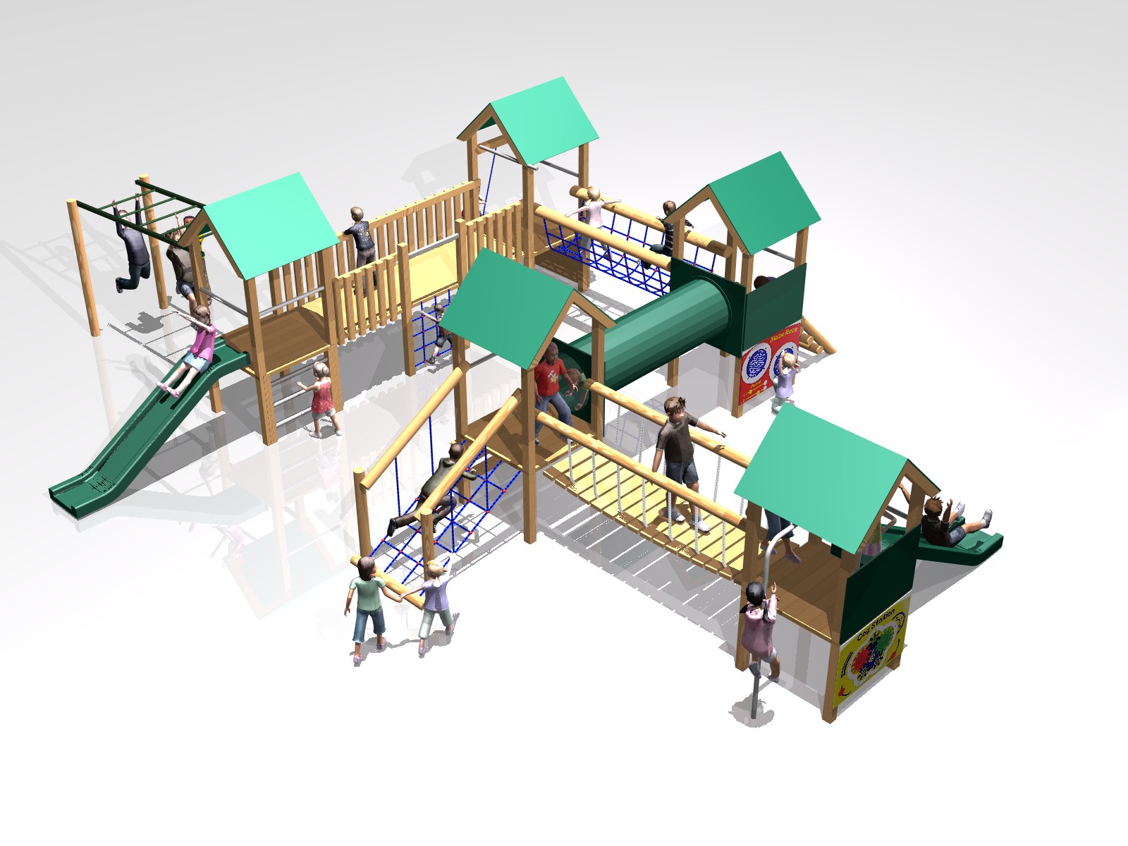 5-Tower Activity Centre Playground Equipment for Schools | PlayQuest