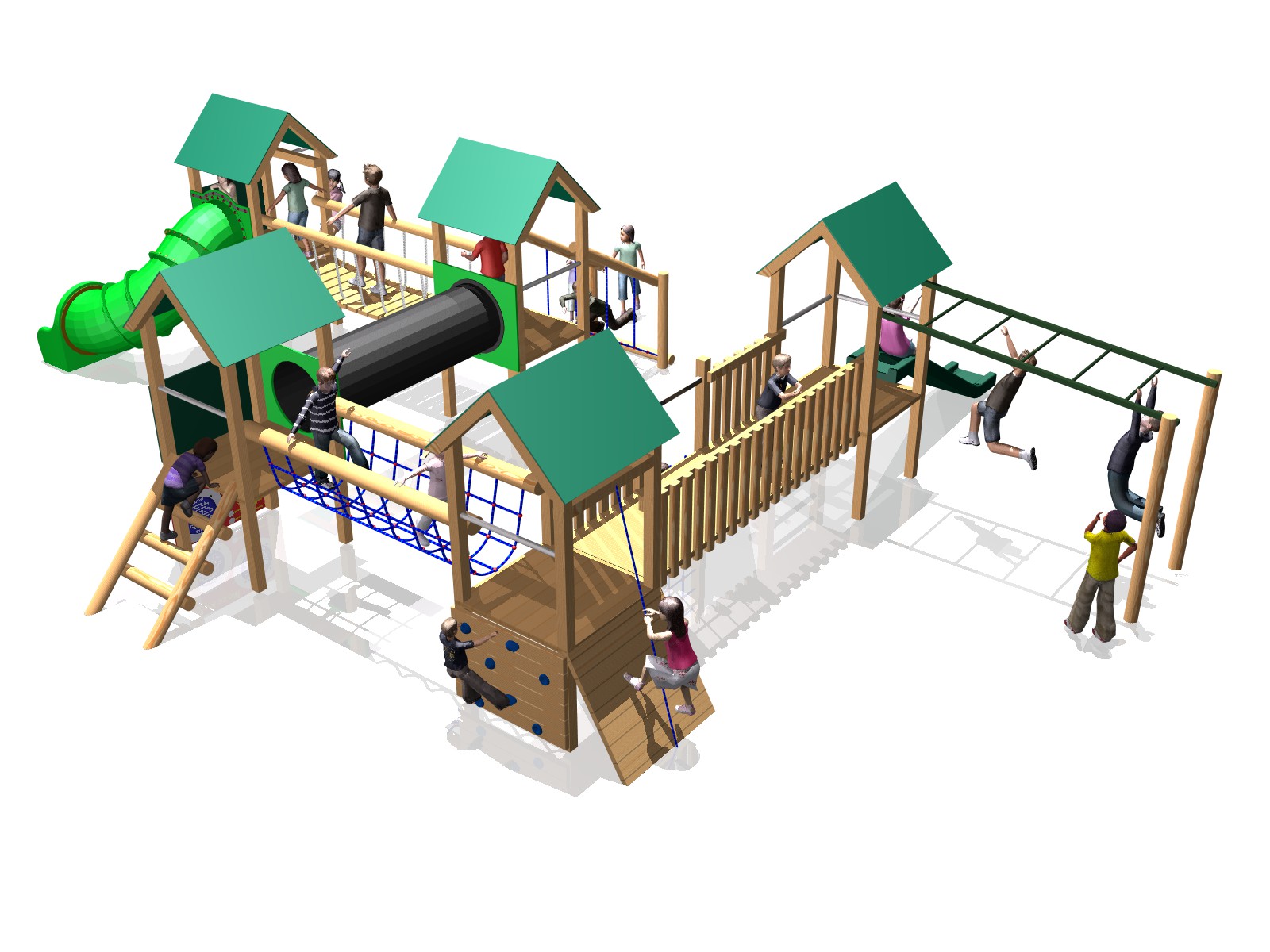 5-Tower Activity Centre Playground Equipment for Schools | PlayQuest