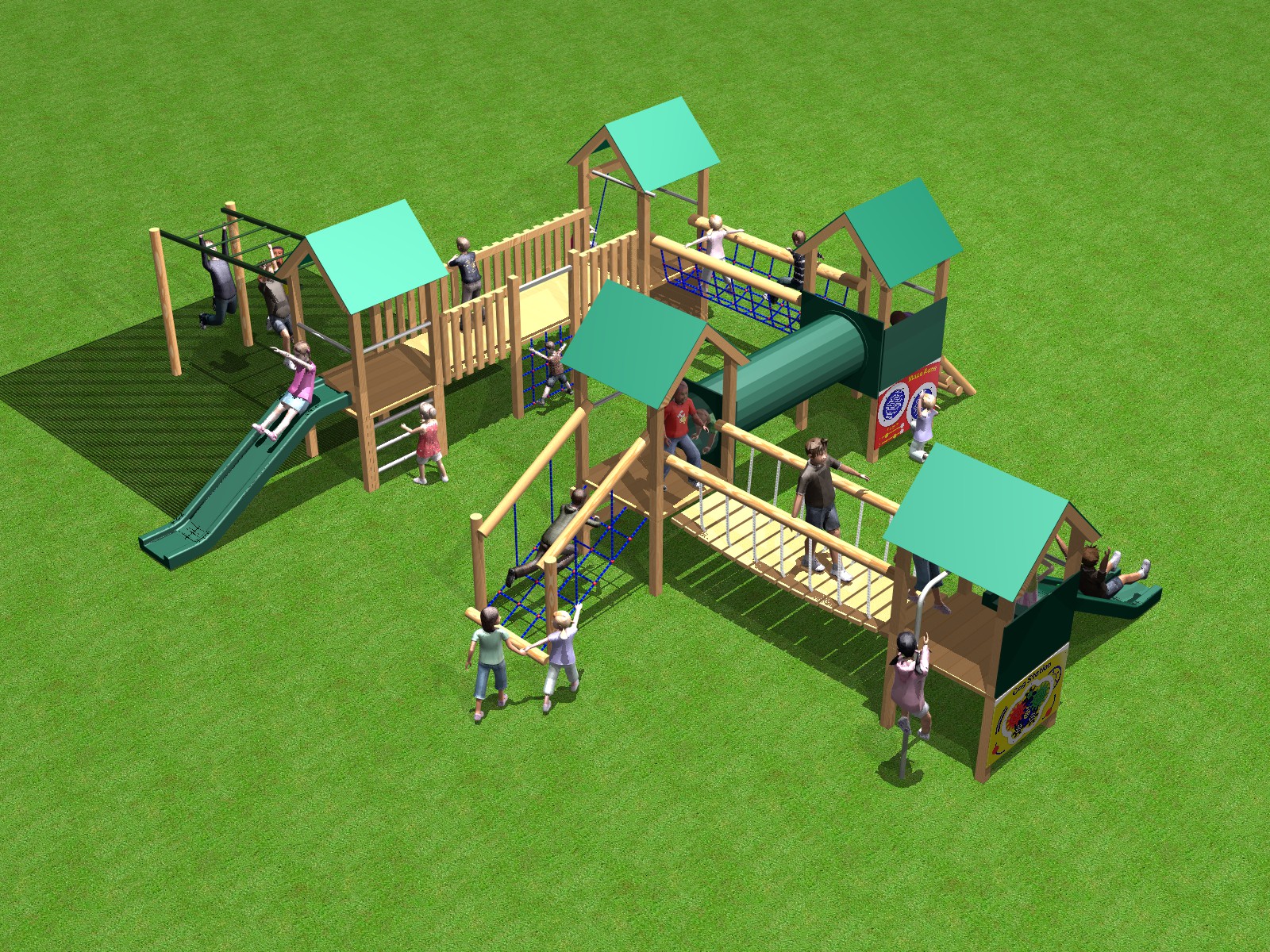 5-Tower Activity Centre Playground Equipment for Schools | PlayQuest