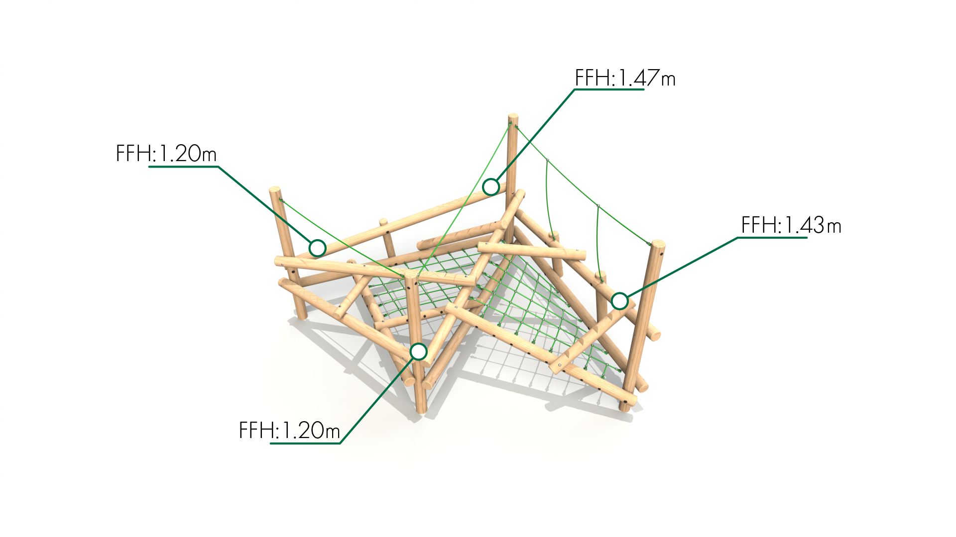 CS 3 004 FFH Clamber Stack 3 timber climbing frame from the Clamber Stacks® range