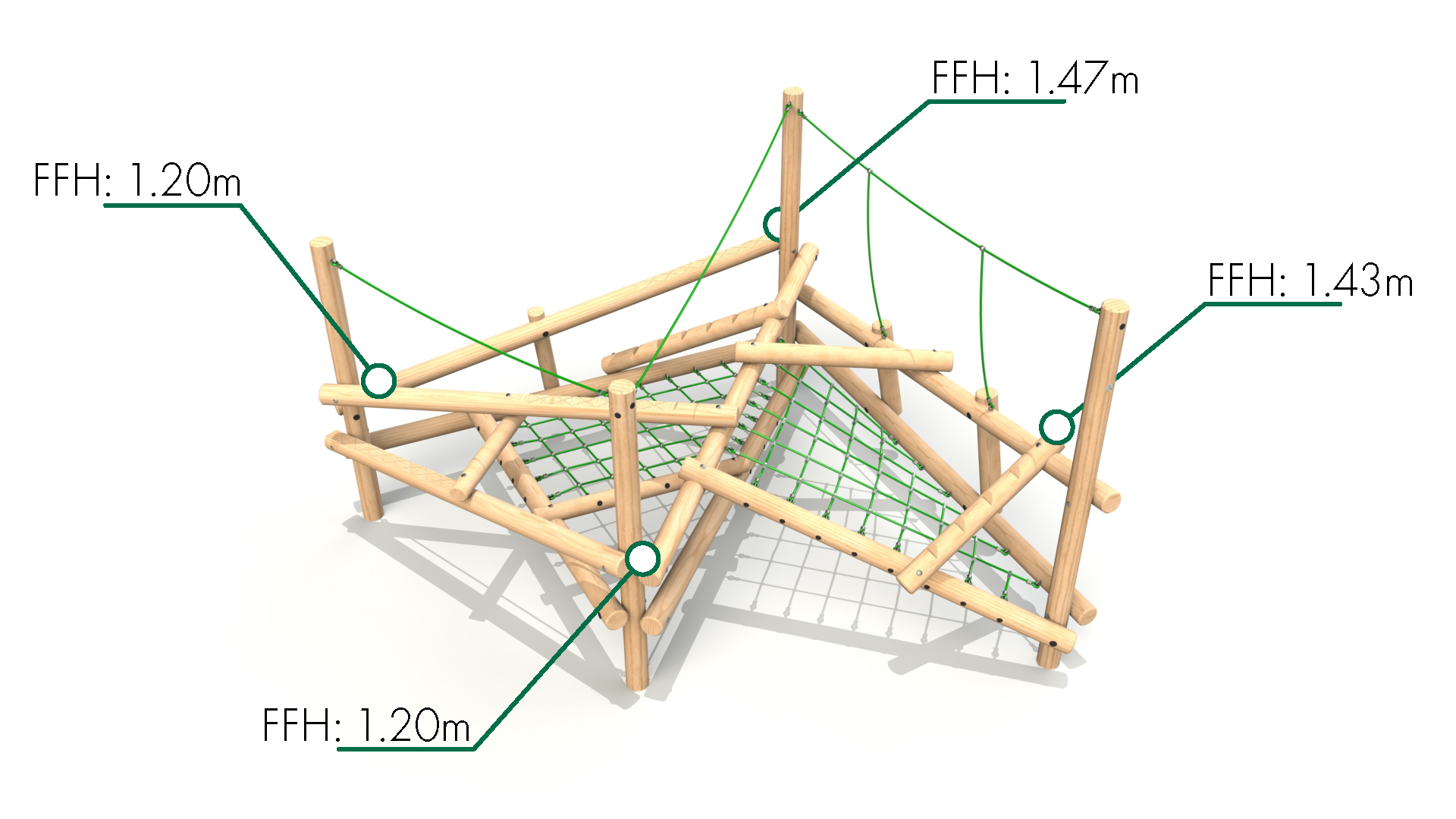 CS 3 005 FFH Clamber Stack 3 timber climbing frame from the Clamber Stacks® range