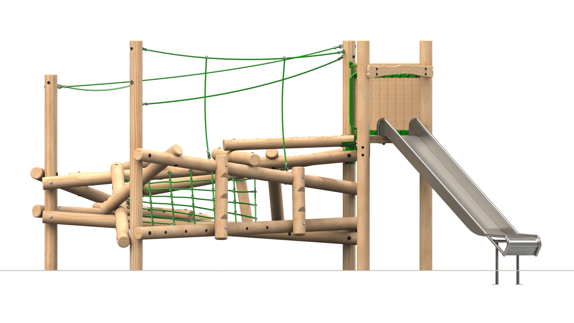 CS 3 w Slide - DIM A Clamber Stack 3 with Stainless Steel Slide from the Clamber Stacks® range