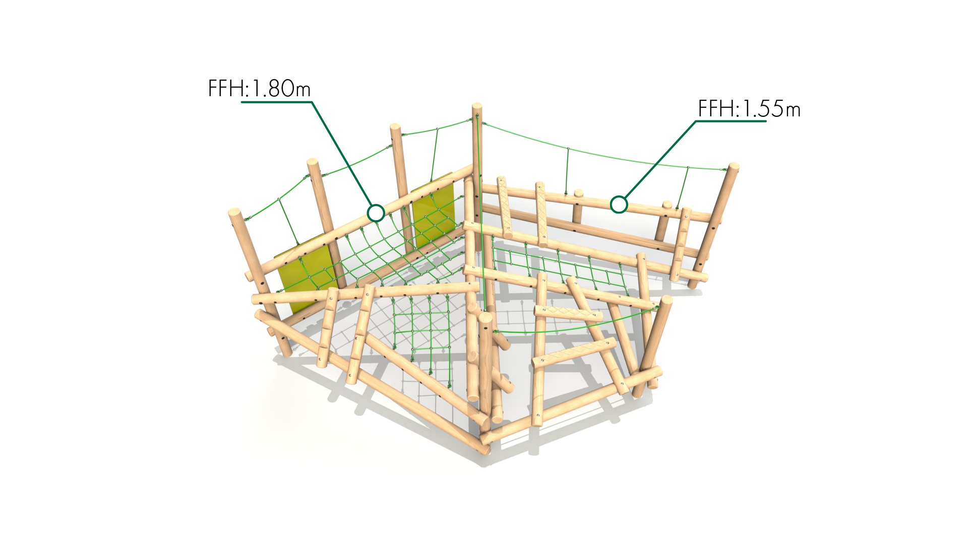 CS 5 004 FFH Clamber Stack 5 timber climbing frame from the Clamber Stacks® range