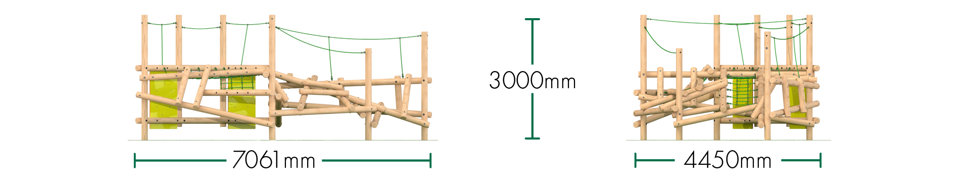 CS 5 - DIM Clamber Stack 5 timber climbing frame from the Clamber Stacks® range