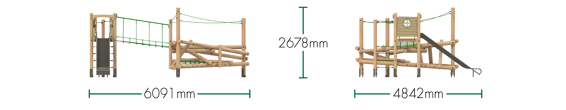 DIM Template Clamber Tower 2 timber play tower from the Clamber Stacks® range