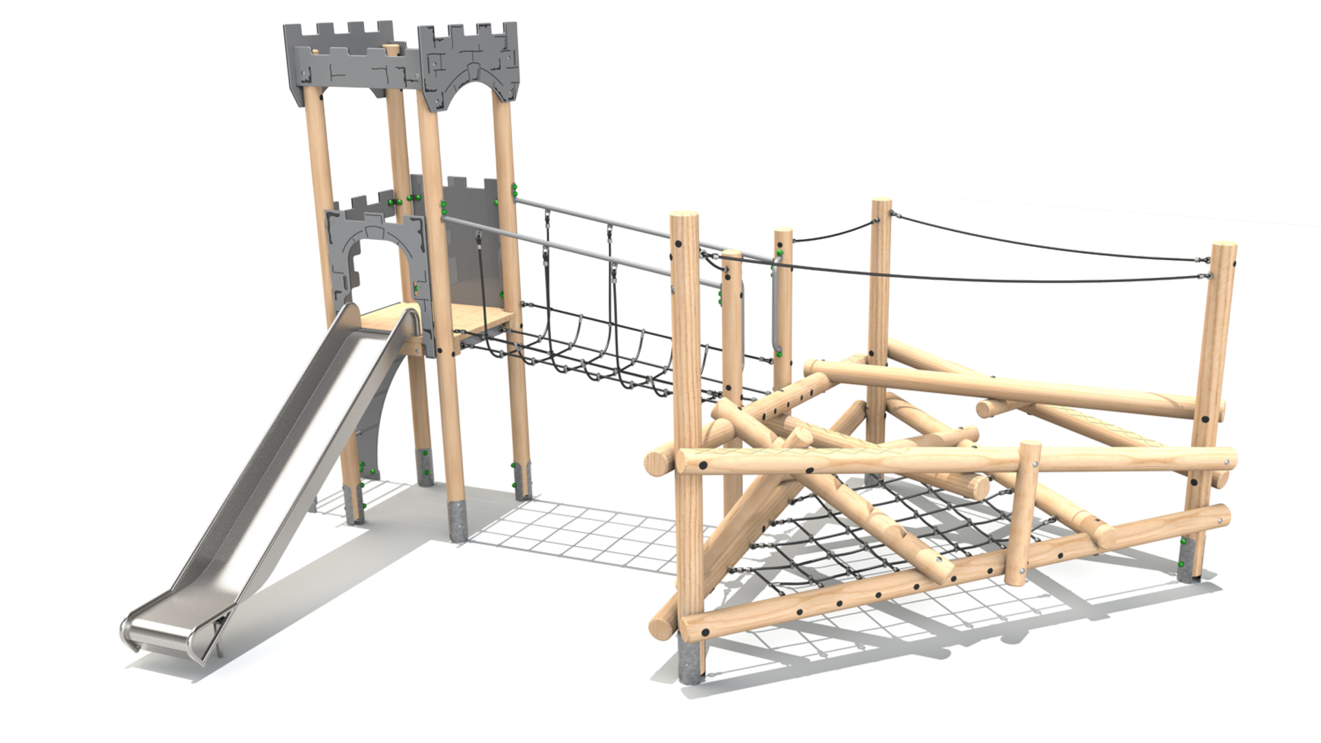 Clamber Tower 2 Castle - Image 4 Clamber Tower 2 Castle timber play tower from the Clamber Stacks® range