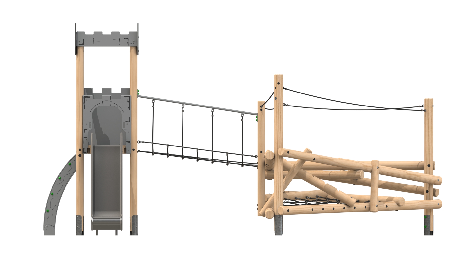 Clamber Tower 2 Castle - Image 5 Clamber Tower 2 Castle timber play tower from the Clamber Stacks® range