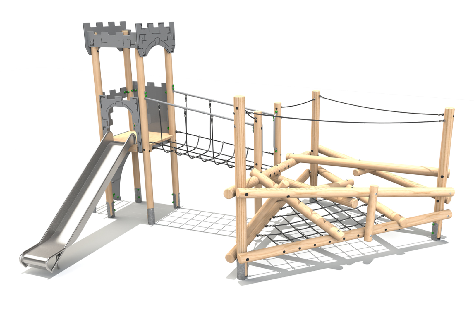 Clamber Tower 2 Castle - Thumbnail Clamber Tower 2 Castle timber play tower from the Clamber Stacks® range