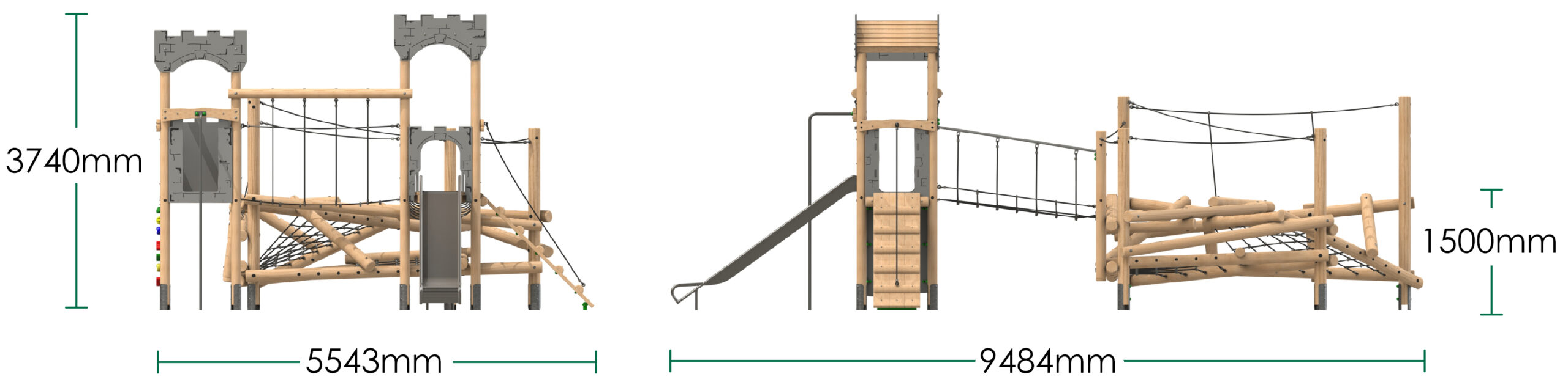 DIM Template - Tower Unit Clamber Tower 3 Double Deck Castle from the Clamber Stacks® range