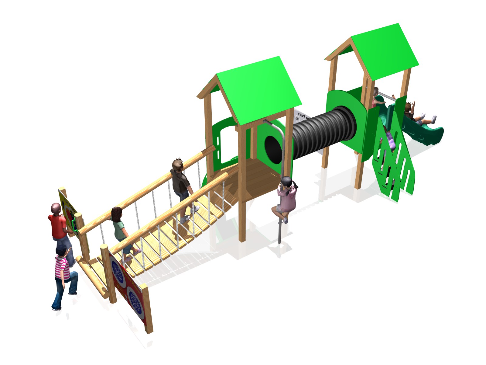Wiggly Bridge Playland Towers - Timber Wiggly Bridge Playland Towers - Timber