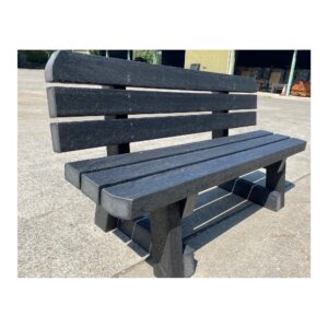 Heavy Duty Backed Bench - Recycled Plastic