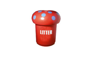 Mushroom Litter Bin - Red