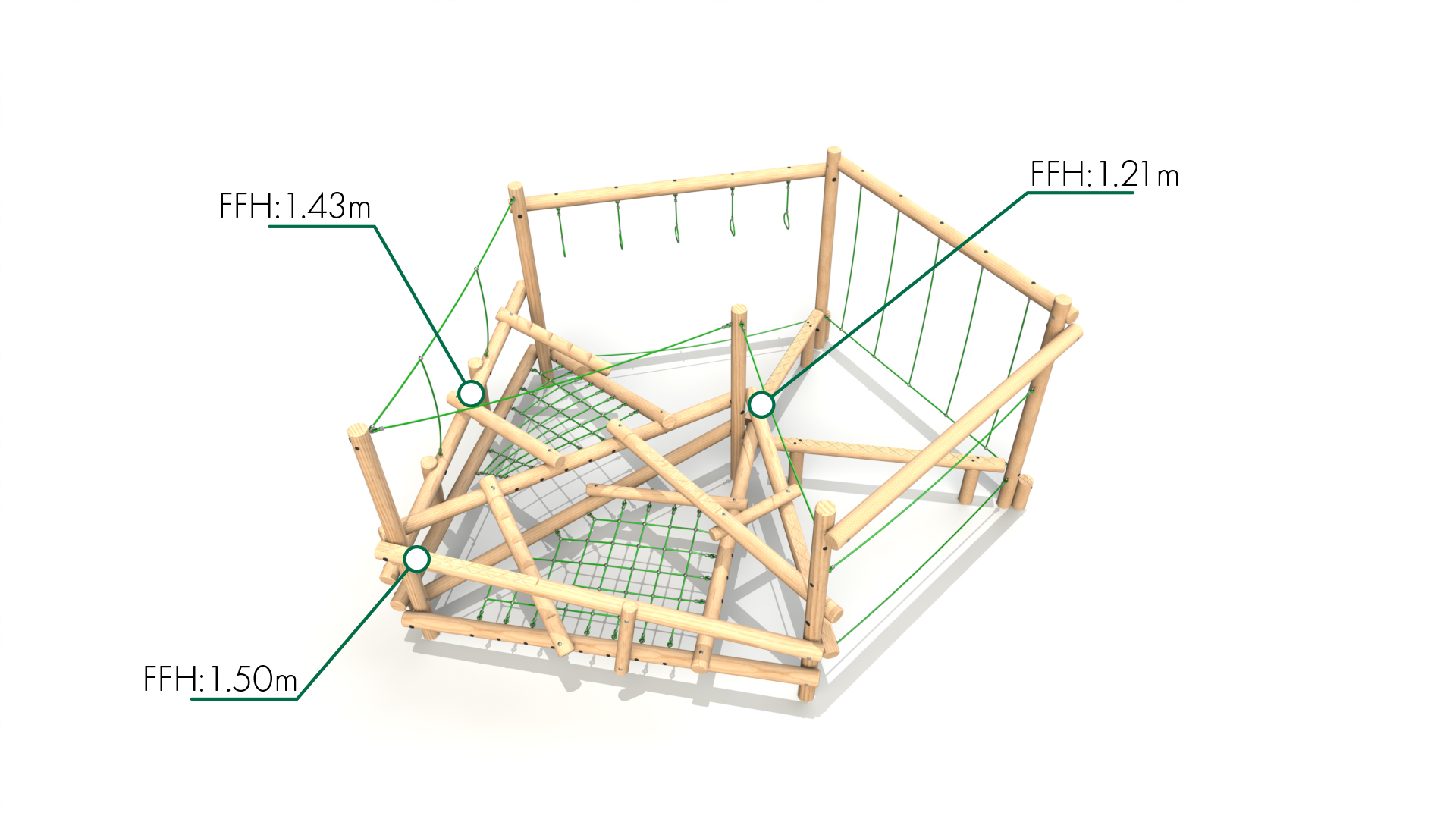 Passo 004 FFH Clamber Stack Passo timber climbing frame from the Clamber Stacks® range