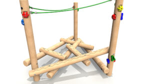 Clamber Stack Piccolo with Ropes timber playground climbing frame