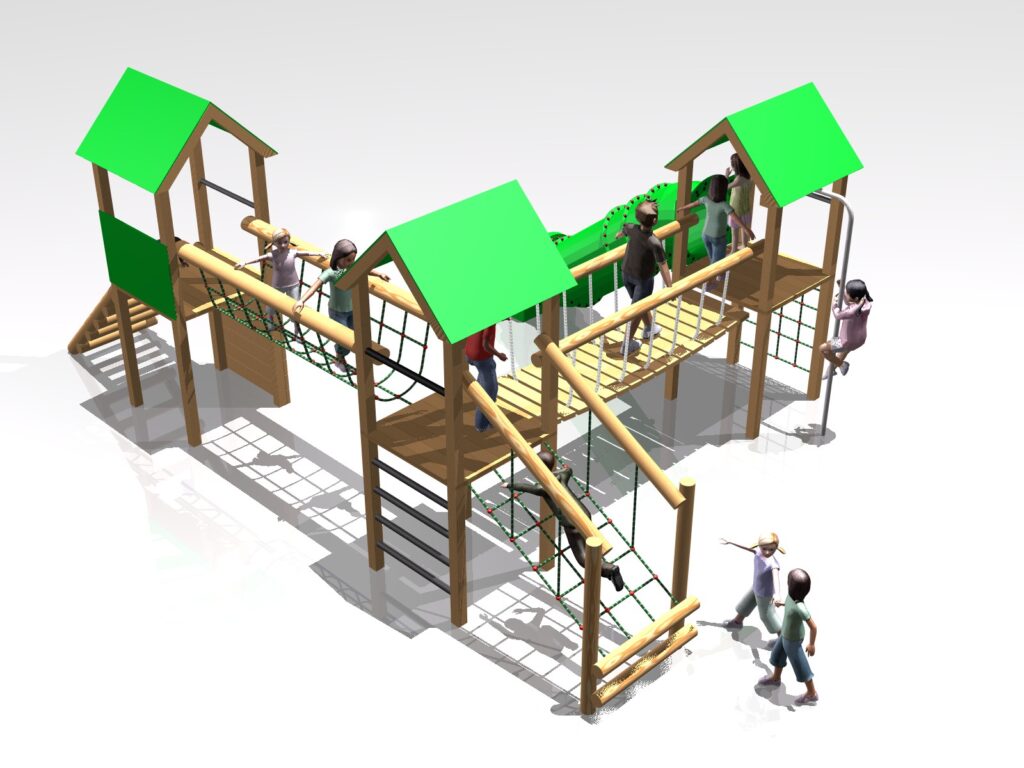 3 Tower Activity Centre - Tube Slide Option Playground Equipment for ...