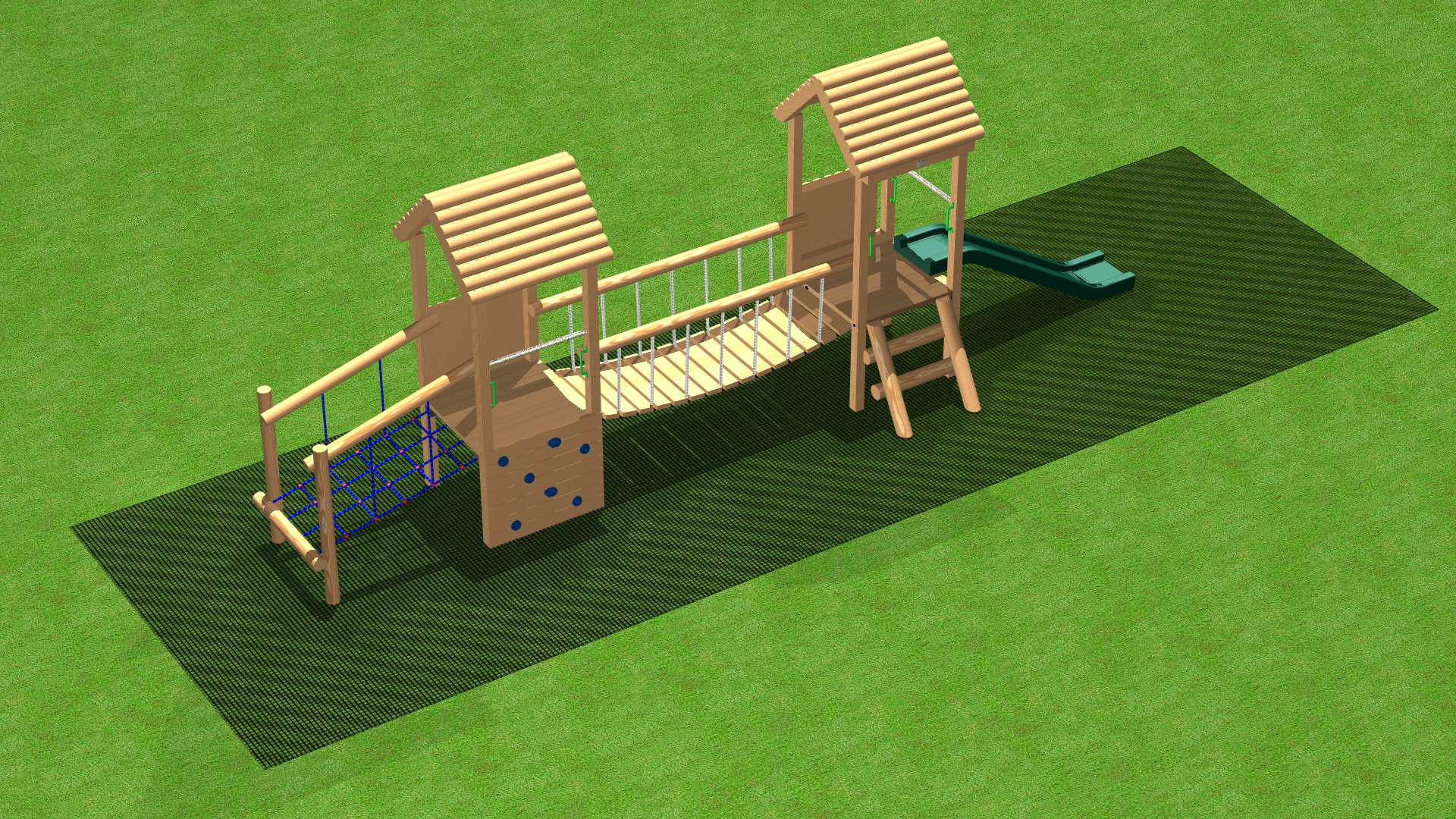 2 Tower Activity Centre Playground Equipment for Schools | PlayQuest