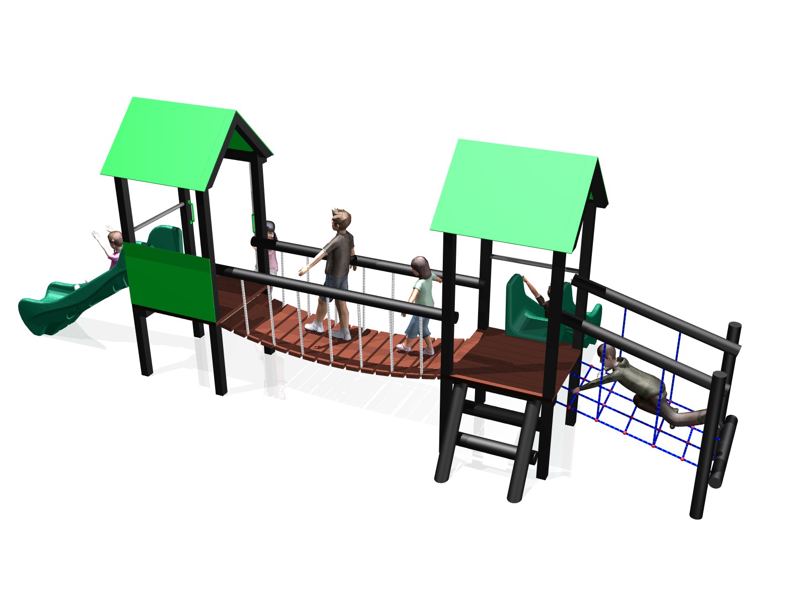 Two Tower Activity Centre - Recycled Plastic Two Tower Activity Centre - Recycled Plastic