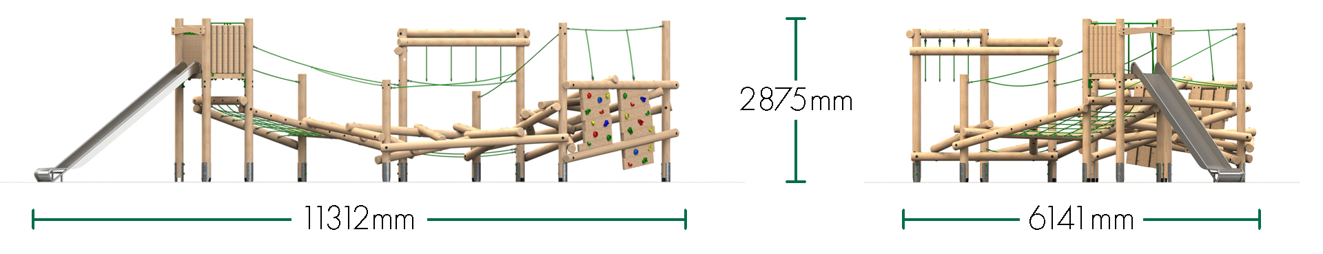 Zio w Slide - DIM. Clamber Stack Zio with Stainless Steel Slide from the Clamber Stacks® range
